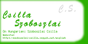 csilla szoboszlai business card